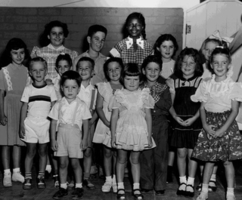 Photograph of Geri Sandra Rudiak-Rentchler, Andrew Norman Rudiak, David Phillip Rudiak, and other classmates, circa 1951