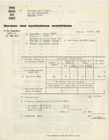 Form from Fonds Social Juif Unifie (Paris, France) for David Bally, April 5, 1962