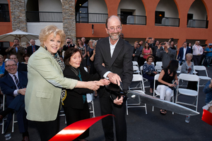 Photograph of Mayor Carolyn Goodman, Bea Katz, and Andy Katz at Manpower Las Vegas' 50th anniversary celebration, Las Vegas, Nevada, April 09, 2015