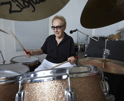 Photograph of Bobby Morris playing the drums, Las Vegas, Nevada, May 27, 2016