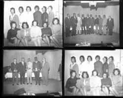 Set of negatives by Clinton Wright including varsity party for ball players and ladies' club, 1964