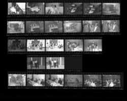 Set of negatives by Clinton Wright including Halloween party, Appreciation dinner for Bishop, Twon House meeting at Cove Hotel, and playschool at Doolittles, 1965