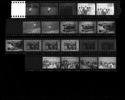 Set of negatives by Clinton Wright including Buy-a-Brick campaign and parents' night at Jo Mackey, 1965