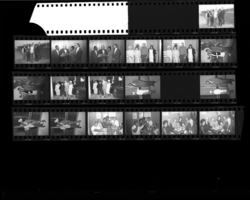 Set of negatives by Clinton Wright including beautification planners at Jo Mackey, recreation meeting at Doolittle's, Clay-Patterson fight fans, Fashionettes at Doolittle, and Sykes Recital at Zion, 1965