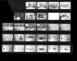 Set of negatives by Clinton Wright including Cub Scout pack, Wax Museum El Ranch End., adult MDTA class at Rancho, and graduation day, 1965