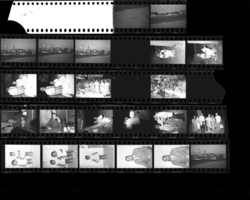 Set of negatives by Clinton Wright including car wash, birthday party, Jean Murray and Sharn, Elder Ray, and Aunt Dott's welcome home, 1965