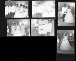 Set of negatives by Clinton Wright of John Moore's wedding, 1965