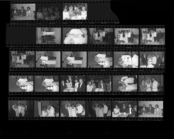 Set of negatives by Clinton Wright of Phil Waddall's wedding, 1966