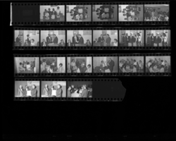 Set of negatives by Clinton Wright including Dr. West receiving Brotherhood Award, NLV Domo Institute Banquet, family, Kappa silhouettes at Ray Fords, 1966