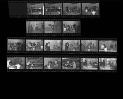 Set of negatives by Clinton Wright of boxing lessons at Chuck's gym, 1966