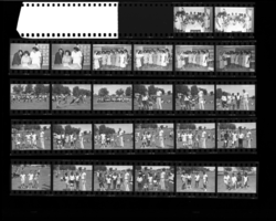 Set of negatives by Clinton Wright including a Pabst advertisement at Frendly's, City Junior Sports Day 1966, Variety Clubs, Lam Cheon, Title Five Graduation Homemakers, 1966