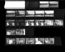 Set of negatives by Clinton Wright including Sammy Davis, Jr. at Sugar Hill, advertisements for Duo Cleaners and Marv's, and Doc's house, 1967