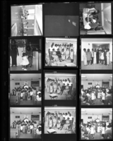 Set of negatives by Clinton Wright including Helen Anderson, Mrs. Fanny Owens, Doolittle activities, Sister Chawman, Mickey Mouse program, and Victory Baptist Church sewing circle, 1968