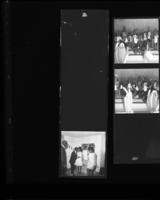Set of negatives by Clinton Wright including apartments for advertising, Forward Look, Sharman Gardens on Monroe Street, Porter-Black wedding, St. James baseball team, hulahoop contest winners and balloon dancers, 1968