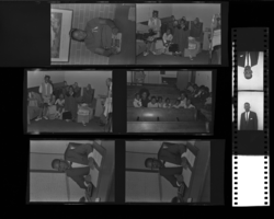 Set of negatives by Clinton Wright including Elder Jefferson, Gloria Brown, and Hicks family at Victory Church, 1969