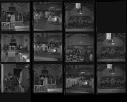 Set of negatives by Clinton Wright including a dedication, and Tony Wright Singers musical, 1970