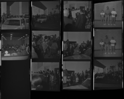 Set of negatives by Clinton Wright including Sonny Liston's funeral, and basketball trophy winners at Doolittle, 1971