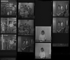 Set of negatives by Clinton Wright including Amanda Johnson, Reverend and Mrs. Wilson, and Freddie Little's Service Station, 1971