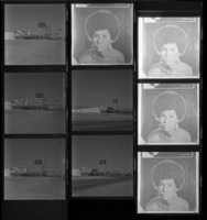 Set of negatives by Clinton Wright including Vagabond Motel and Western Airline billboard, and copy of magazine cover, 1971