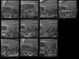 Set of negatives by Clinton Wright including NAACP Voter Registration at Gilbert, and Negro History Program at Kit Carson, 1971