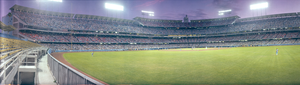 Dodgers vs. Cardinals baseball game at Dodger Stadium, Los Angeles, California: panoramic photograph