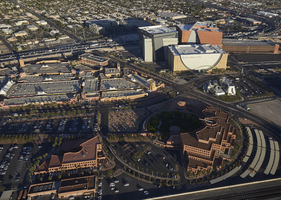 Aerial of mall, market center and, Clark County Government center, Las Vegas, Nevada: digital photograph