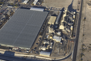 Power generation station from above, North Las Vegas, Nevada: digital photograph