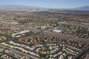 Aerial of Las Vegas valley, Henderson, Nevada: digital photograph