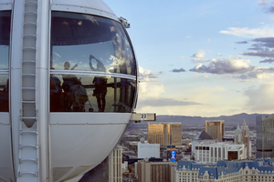 Passengers in a Pod on the High Roller Observation Wheel, Las Vegas, Nevada: digital photograph