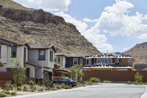 Home development in The Mesa Village of Summerlin South, Las Vegas, Nevada: digital photograph