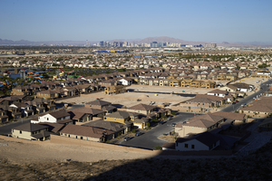 Las Vegas Valley with Copper Ridge development, Spring Valley Township, Nevada: digital photograph