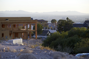 Custom home under construction, North Las Vegas, Nevada: digital photograph