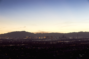 Las Vegas Valley at dusk, North Las Vegas, Nevada: digital photograph