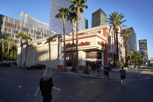 CVS obscured by City Center, Las Vegas, Nevada: digital photograph