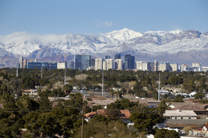 Snow on Spring Mountains, Las Vegas, Nevada: digital photograph