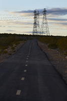 Power Transmission lines and the River Mountain bike path, Henderson, Nevada: digital photograph
