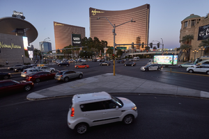 Traffic on Las Vegas Boulevard, Las Vegas, Nevada: digital photograph