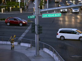 Transformers street performer, Las Vegas, Nevada: digital photograph