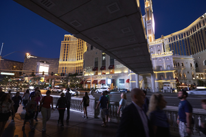 Pedestrian bridge on the Strip, Las Vegas, Nevada: digital photograph