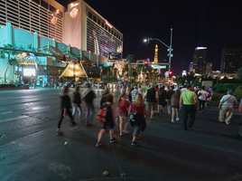 Pedestrians near the Forum Shops at Caesars Palace, Las Vegas, Nevada: digital photograph