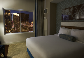 room at Monte Carlo hotel and casino with CityCenter view, Las Vegas, Nevada: digital photograph