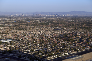 Las Vegas Valley as seen from Lone Mountain, Las Vegas, Nevada: digital photograph