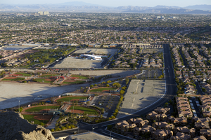 Development along North Hualapai Way and West Alexander Road as seen from atop Lone Mountain, Las Vegas, Nevada: digital photograph