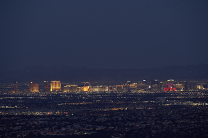 Las Vegas Valley at night as seen from Lone Mountain, Las Vegas, Nevada: digital photograph