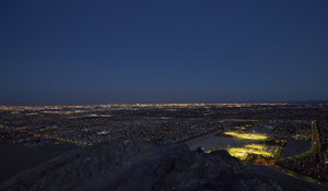 Las Vegas Valley at night as seen from Lone Mountain, Las Vegas, Nevada: digital photograph
