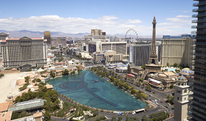 Balcony view of Las Vegas Strip, Las Vegas, Nevada: digital photograph