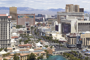 The Las Vegas Strip from above, Las Vegas, Nevada: digital photograph
