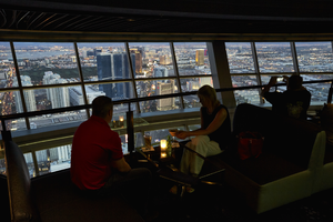 Customers at the Stratosphere's 107 Skylounge, Las Vegas, Nevada: digital photograph