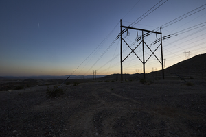 Power lines near Apex, North Las Vegas, Nevada: digital photograph