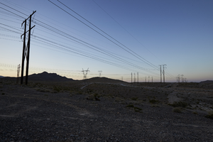 Power lines near Apex, North Las Vegas, Nevada: digital photograph